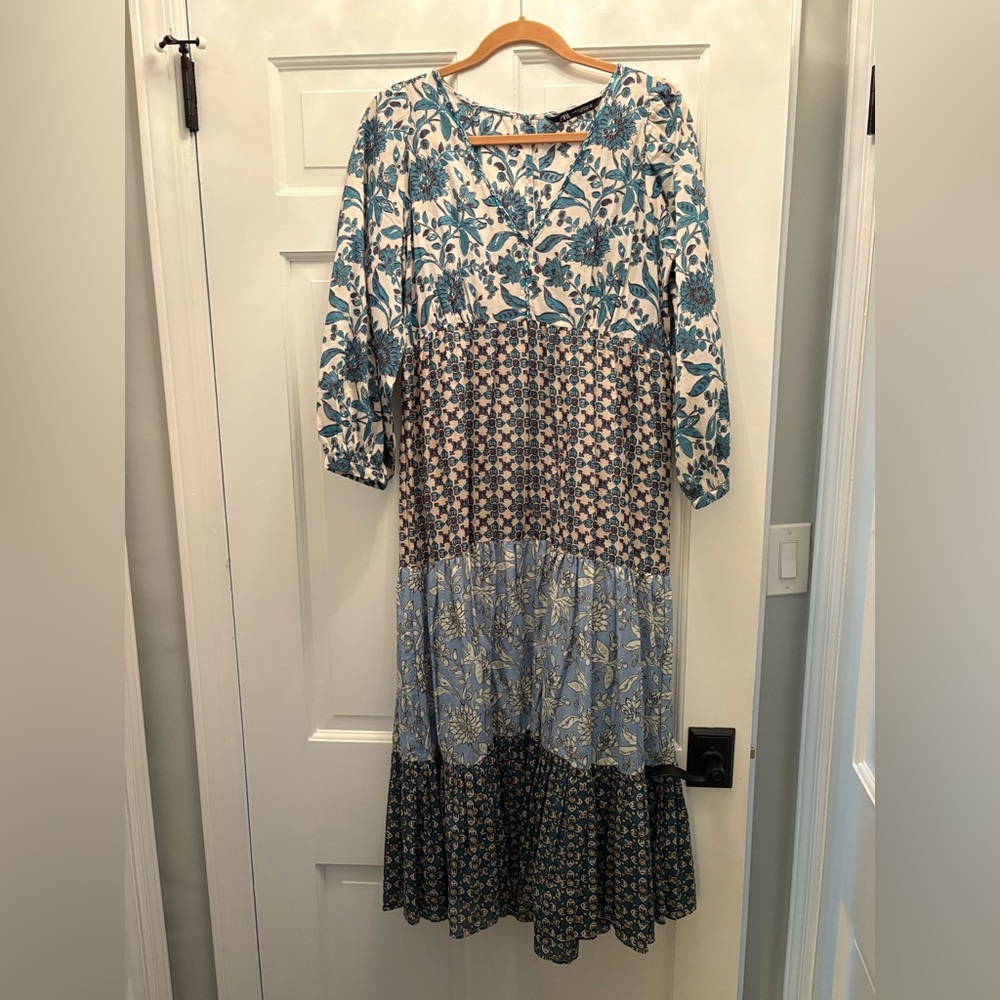Zara Patchwork Midi Dress XS